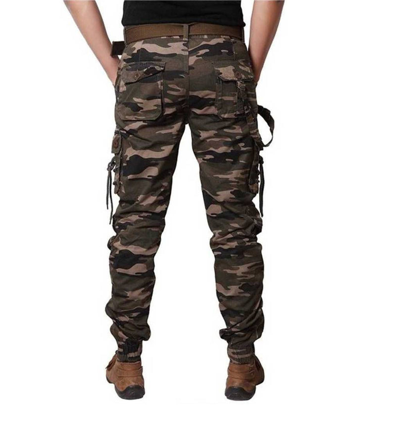 Men's Multicoloured Camouflage Print Cotton Cargo Pants