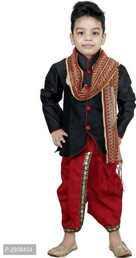 Boys Festive & Party Kurta, Dhoti Pant & Dupatta Set