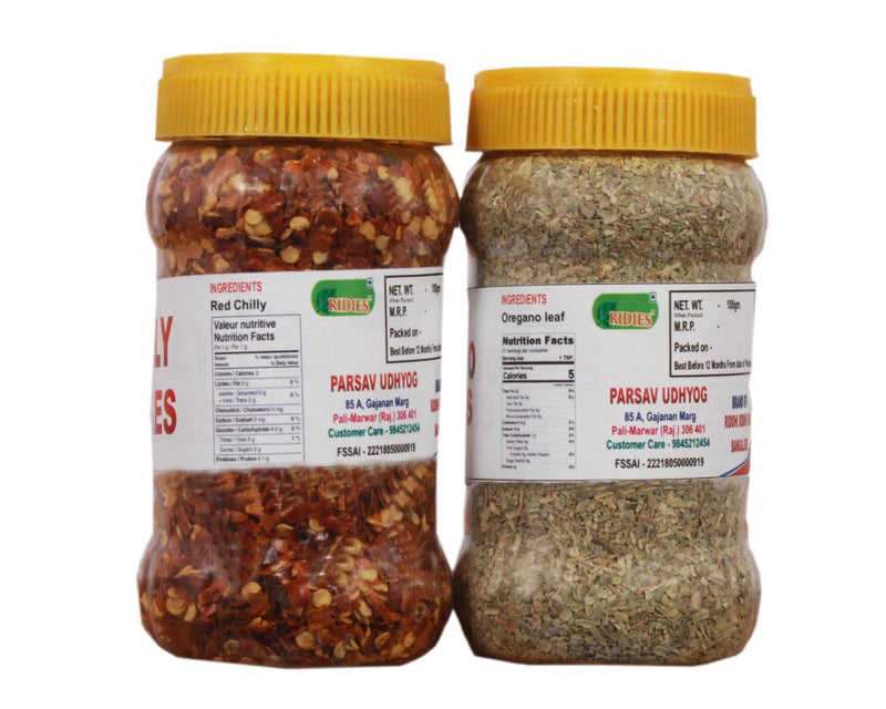 Ridies Combo Of Red Chilly Flakes - 100g + Oregano Flakes - 100g-Price Incl.Shipping