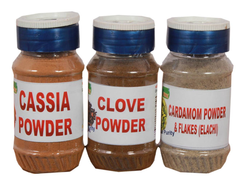 Ridies Combo of Cassia Powder (Dal Chini ) ,50g + Clove Powder (Laung) ,50g + Cardamom Powder Flakes (Elachi ) ,50g