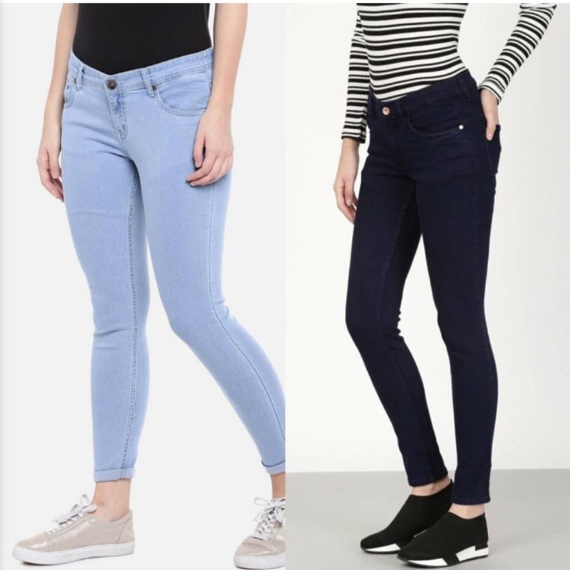 Women Multicolored Denim Jeans Combo ( Pack of 2 )