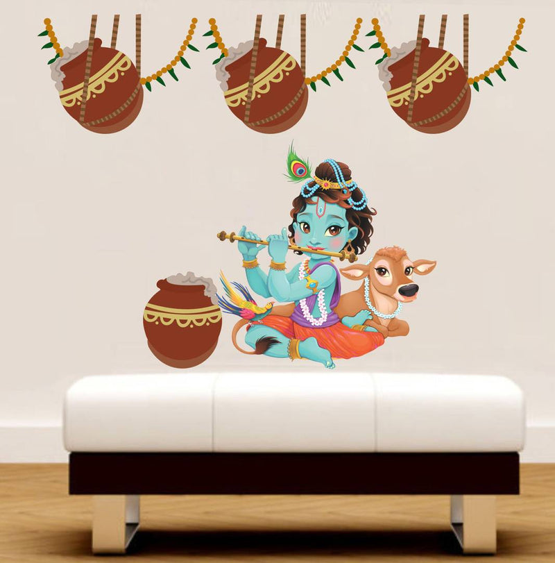 Krishna playing flute Wall Stickers