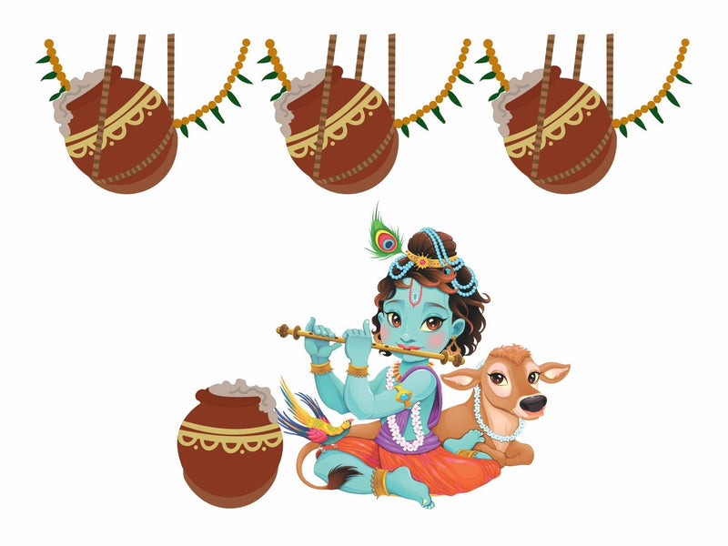 Krishna playing flute Wall Stickers