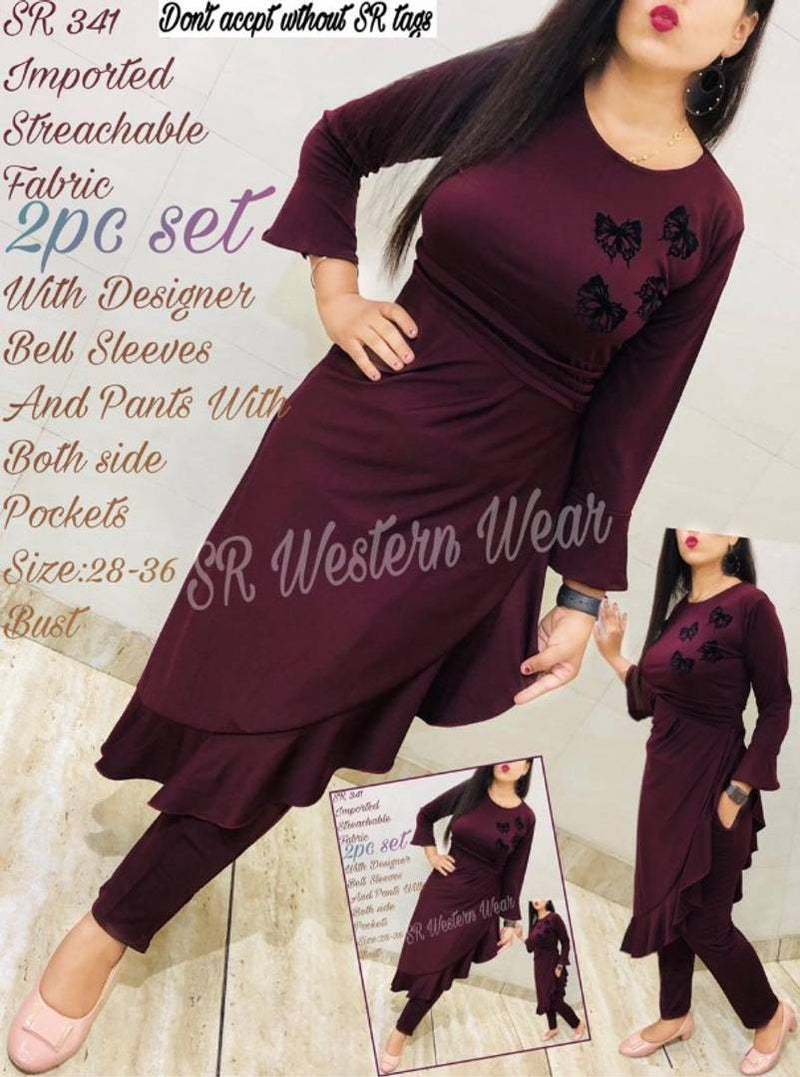 2 PIS SET IMPORTED STRETCHABLE WITH BELL SLEEVES AND PANT