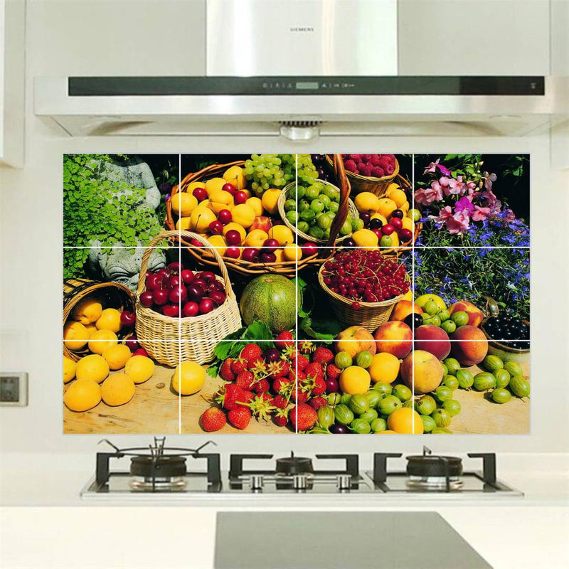 Waterproof Kitchen Fresh fruits wall sticker Wallpaper/Wall Sticker Multicolour - Kitchen Wall Coverings Area (61Cm X92Cm)