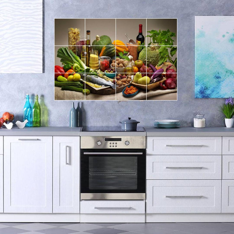 Waterproof Kitchen Healthy food wall sticker Wallpaper/Wall Sticker Multicolour - Kitchen Wall Coverings Area (61Cm X92Cm)