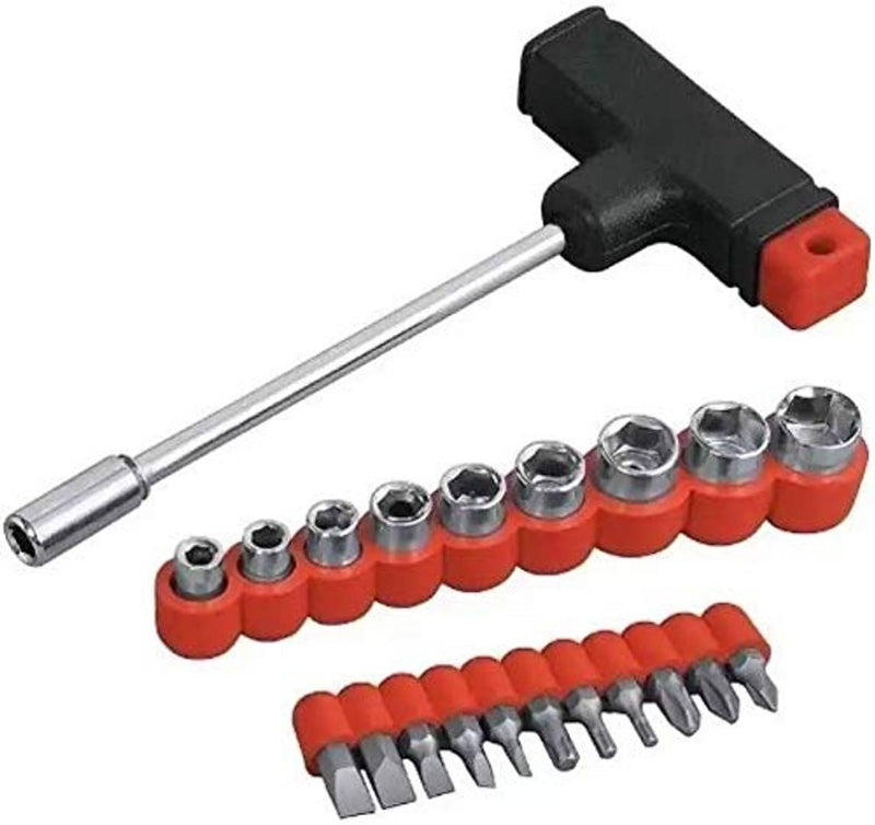 shopper52 Multipurpose Screwdriver Socket Set and Jackly Wrench Magnetic Tool Kit for Home, Car, Bike -21 Pieces - 21PCTK