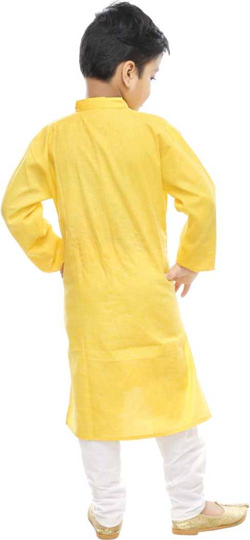 Yellow Kurta With White Pyjama