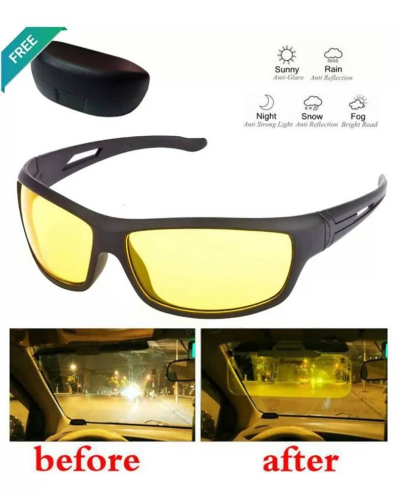 Night Vision Super Clear Helmet Glass Glasses For Biker Car & Bike Perfect Night Driving For Car & Bike