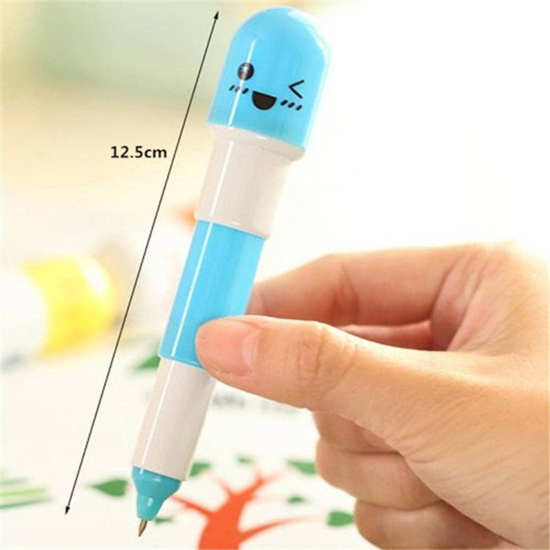Fashion Mini Retractable Pill Ball Point Pen Micro Novelty Capsule Ball Pen for Kids Children School RANDOM COLOR Stationery Favor Gift Pen  (Pack of 6)