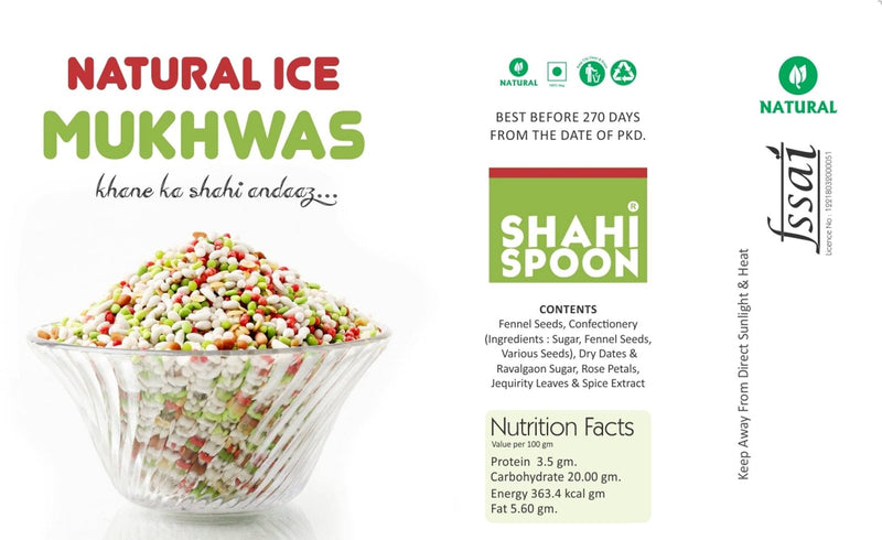 Shahi Spoon Natural Ice Mouth Freshener Mukhwas,150gm-Price Incl.Shipping