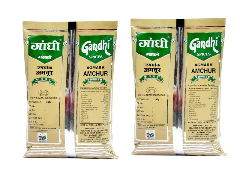 Pack Of 2 Gandhi Dry Mango Powder(Amchur) 400g  (200g X 2)-Price Incl.Shipping