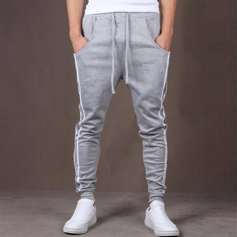 Men's Grey Cotton Blend Self Pattern Regular Fit Joggers