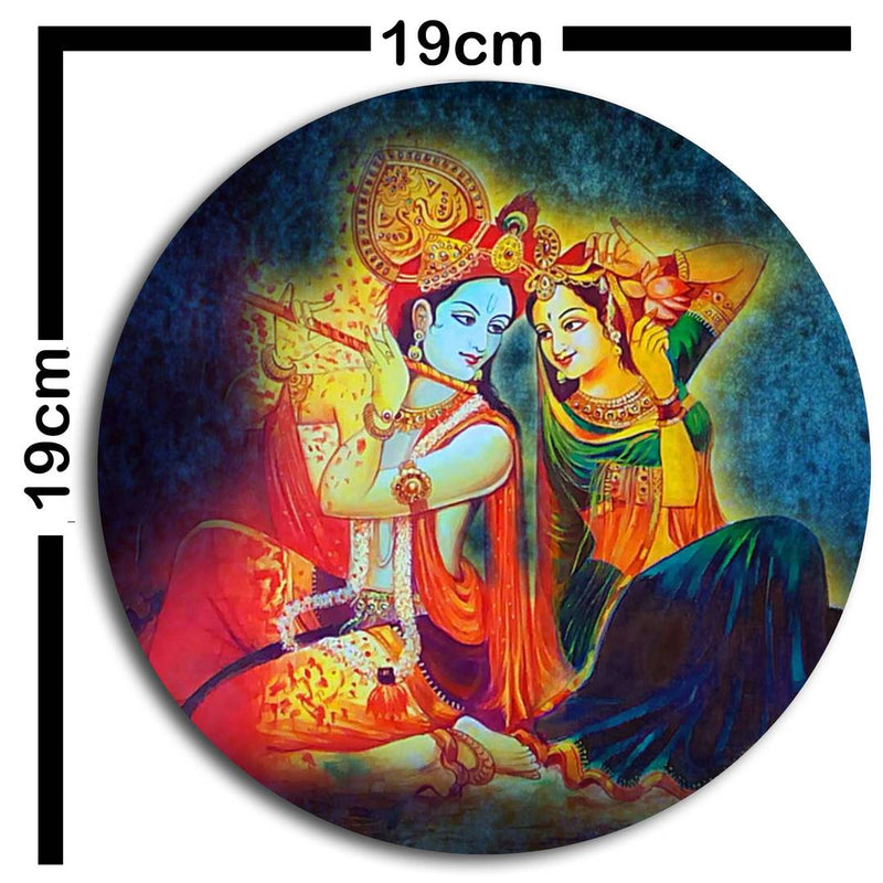 Studio Shubham wooden Lord krishna abstract wall plates hanging(Set of 3)