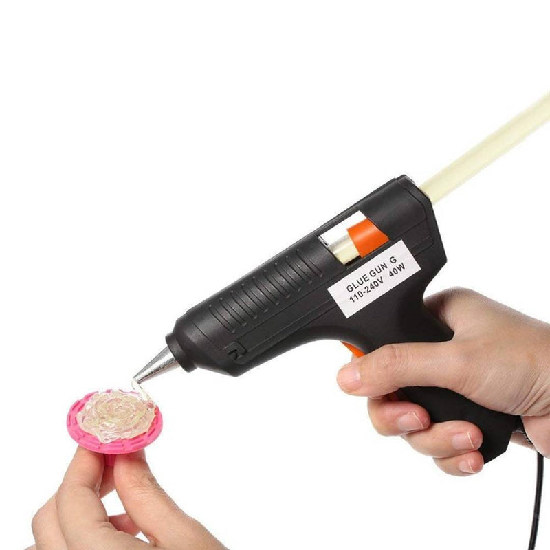 Shopper52 Hot Melt Glue Gun for School Kids Art Craft Home Industrial Use Decorating Purpose with 2 Free Glue Sticks - HTGLVEGN