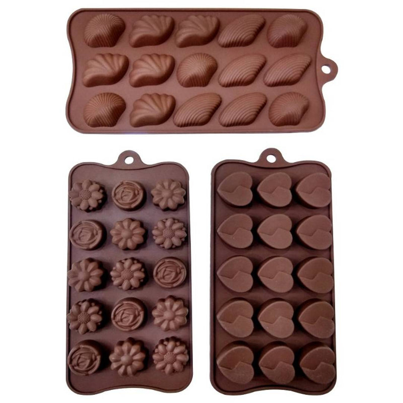 Silicone Chocolate Baking Moulds Set of 3