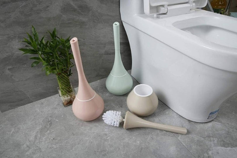 Plastic Cleaning Brush Toilet Brush with Holder Look Like Flower Pot (Multicolour)