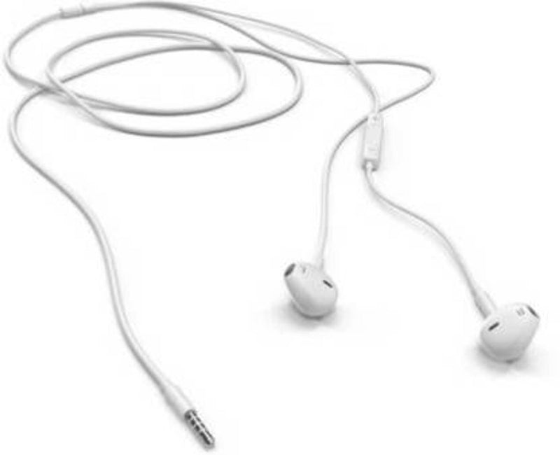 Stylish White High Bass in-ear Wired Headset with Mic