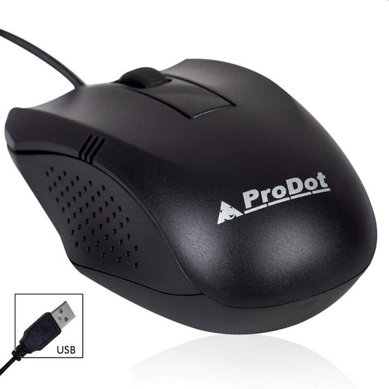 ProDot Black Universal MU253s USB 1000 DPI Wired Optical Mouse