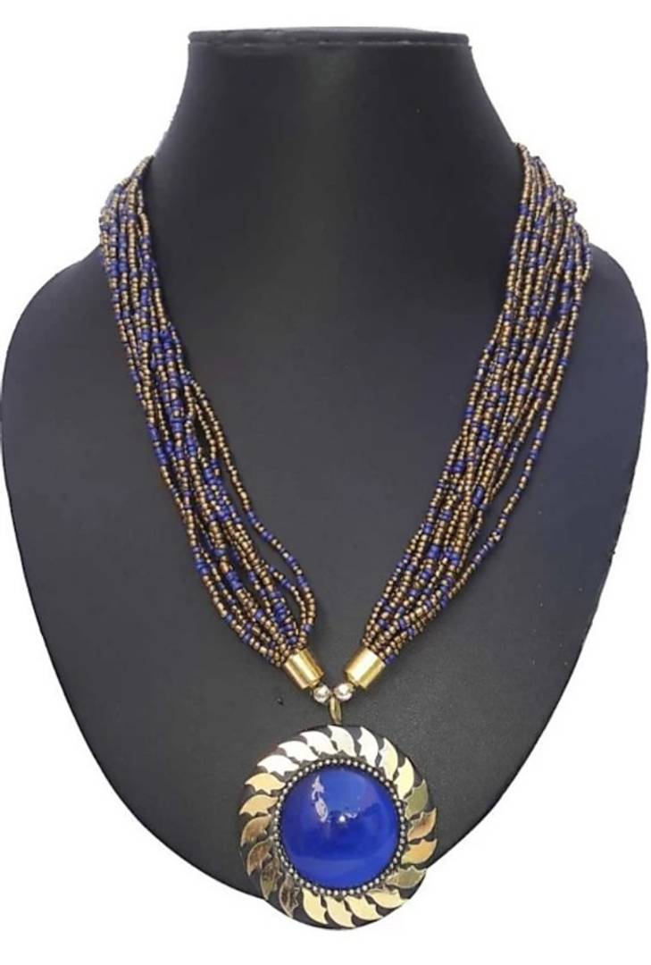 Blue Beads Pendent Necklace For Girls & Women