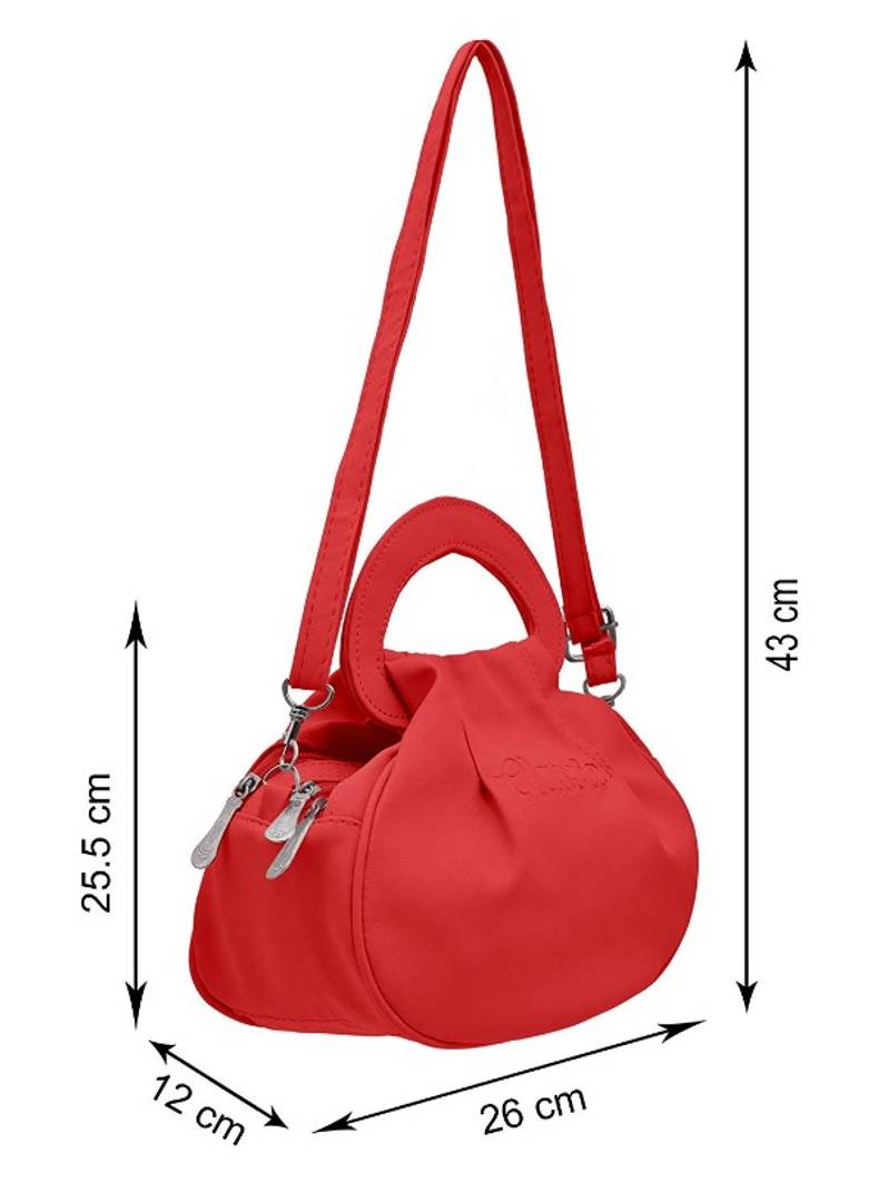 Elegant PU Handbag With Sling Strap