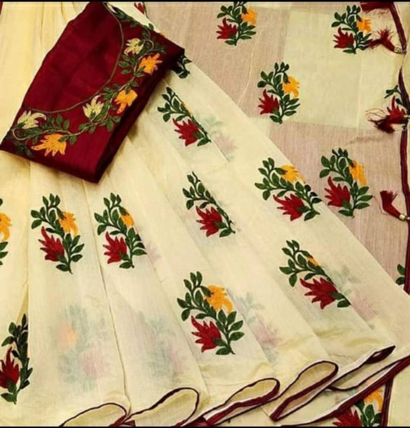 Trendy Chanderi Saree With Blouse Piece