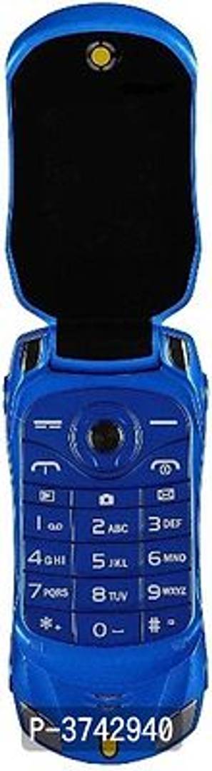 Ringme R1 Car Design Keypad Flip Phone With Dual Sim | 0.08mp Camera Mp3 Player (Blue)