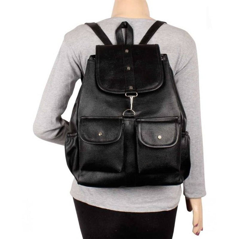 Attractive PU Backpack For Women (Black)