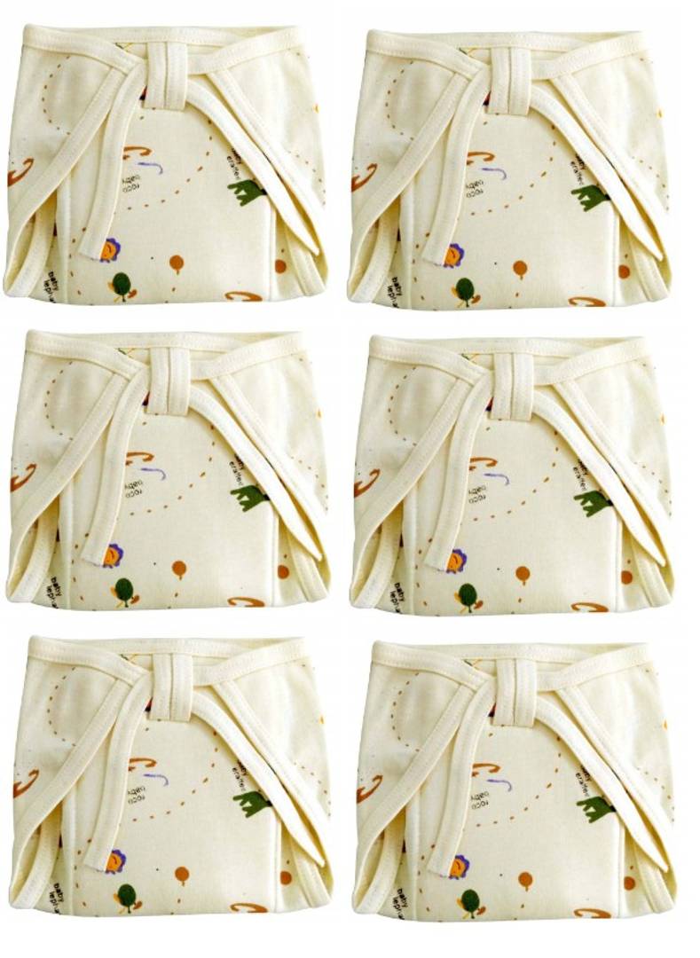 ASSORTED Newborn Baby U Shape Reusable Padded Nappy Set Lace Large Pack Of 6 (3-6 Months)