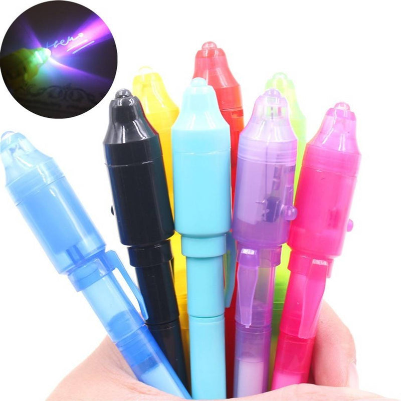 Magic Pen 2 In 1 UV Graffiti Black Light Combo Invisible Ink Marker Highlighter (PACK OF 7, RANDOM COLOR)