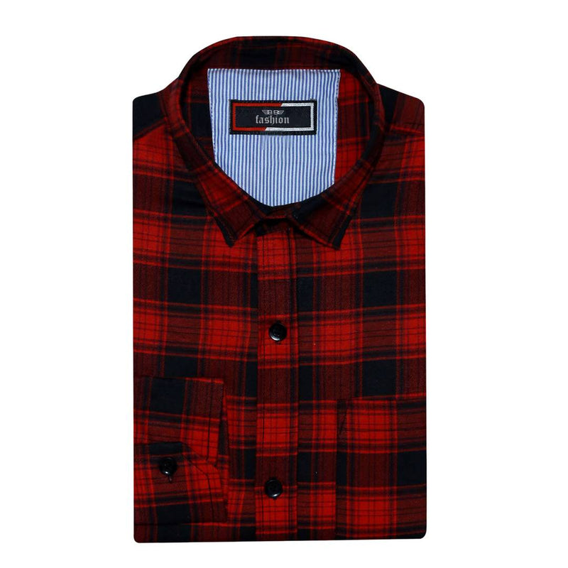 Men's Fashionable Multicoloured Cotton Checked Long Sleeves Regular Fit Casual Shirt