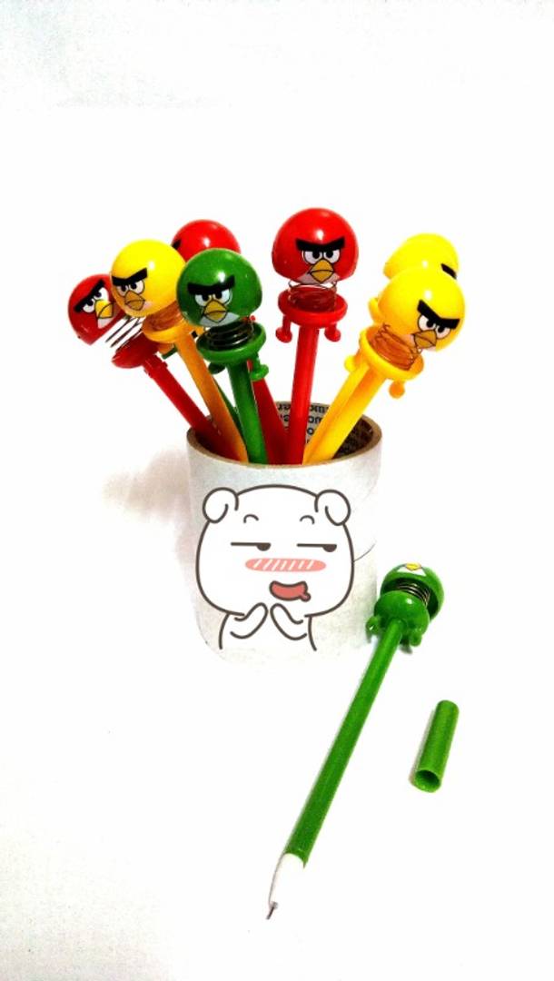 angry bird spring emoji  gel pen (set of 2)