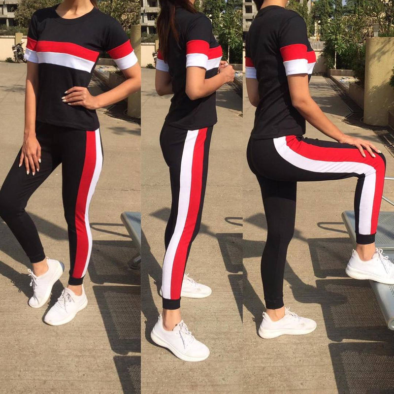 Women's Cotton Multicoloured Free Size Tracksuit