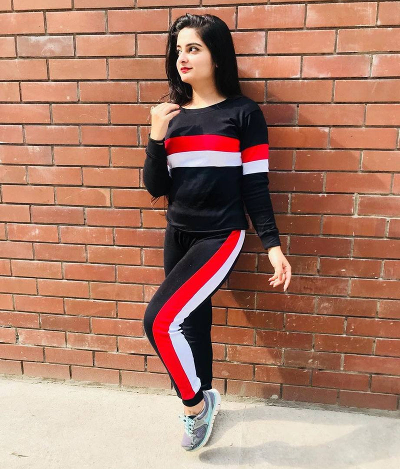 Women's Cotton Multicoloured Free Size Tracksuit