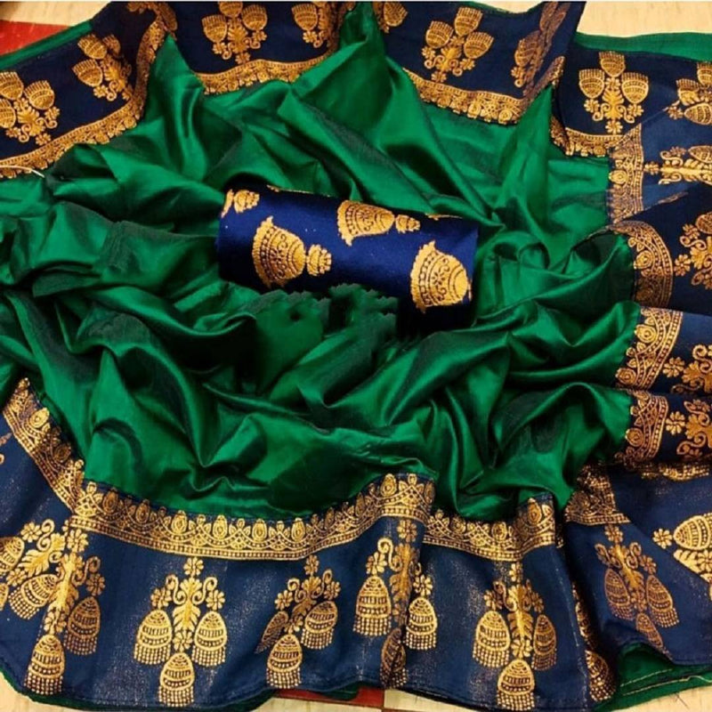 Women's Cotton Silk Multicoloured Saree With Blouse Piece