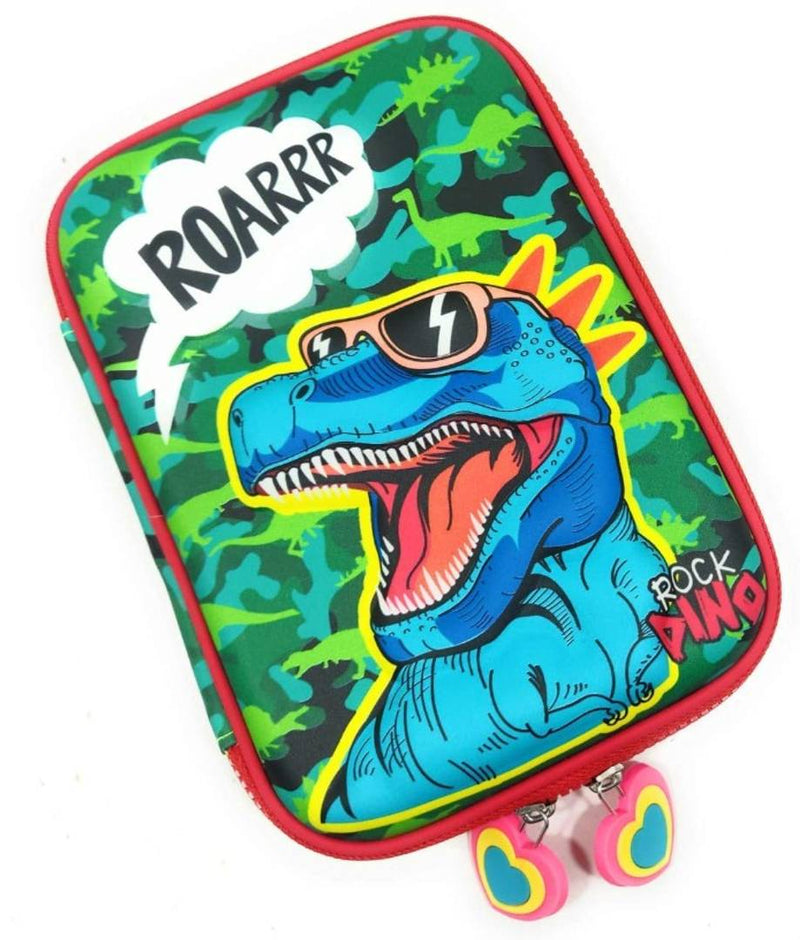 Pencil Boxes for Boys Stylish Dinosaur 3D EVA Hardtop Pencil Pouches for Girls and Boys,Pencil Box for Kids (Rock and Roll Dino)