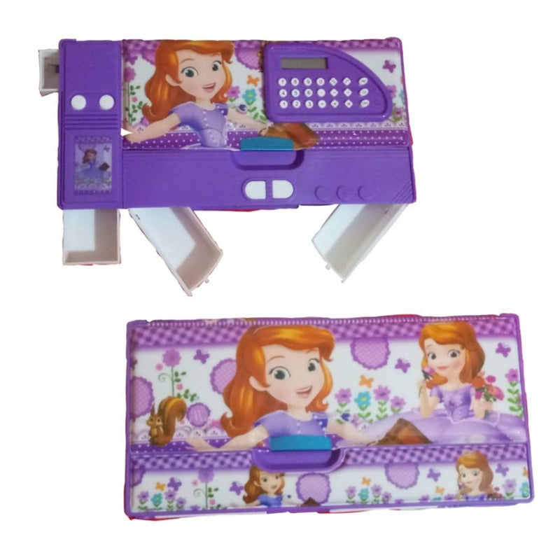 Sofia Dual side Magnetic Pencil Box with Calculator