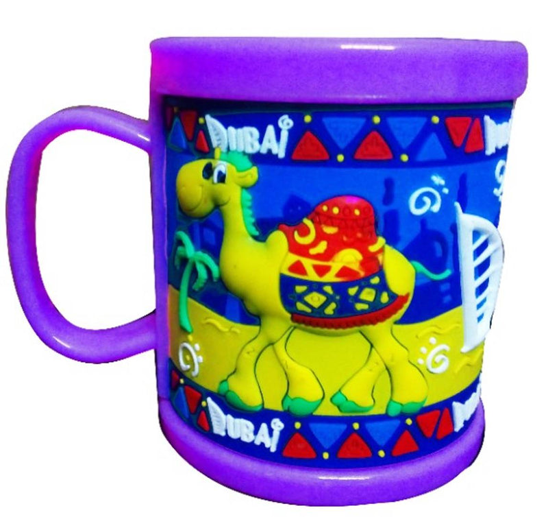 Kids Attractive Feeding Embossed 3D Mug  / Cup  - Random Colors - (Design -  Dubai)