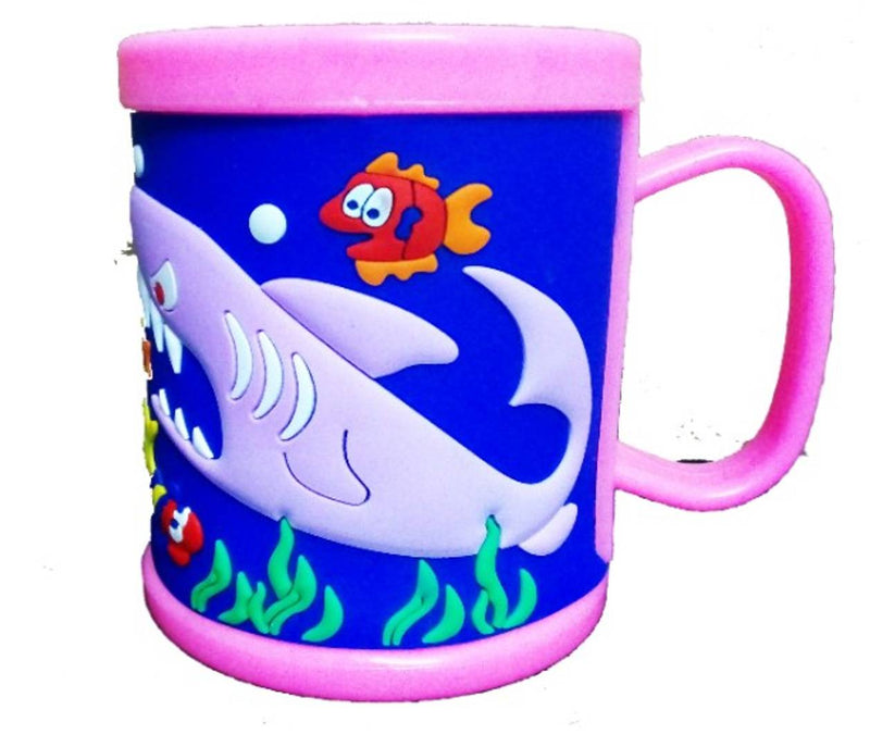 Kids Attractive Feeding Embossed 3D Mug  / Cup  - Random Colors - (Design -  Sea)