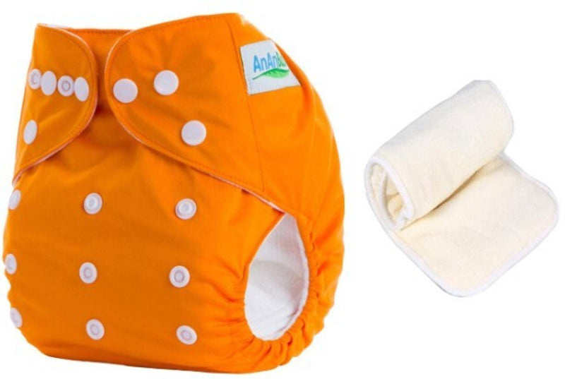 Baby Washable Reusable Adjustable Titch Button Cloth Diaper With 3 layered Microfiber Insert