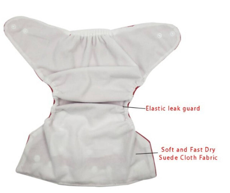 Cloth Diaper With 4 Layer Microfiber Insert Washable Adjustable and Reusable.