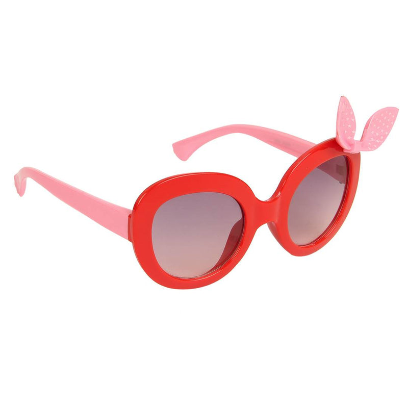 Red Oval Full Rim UV Protected Sunglasses for Girls