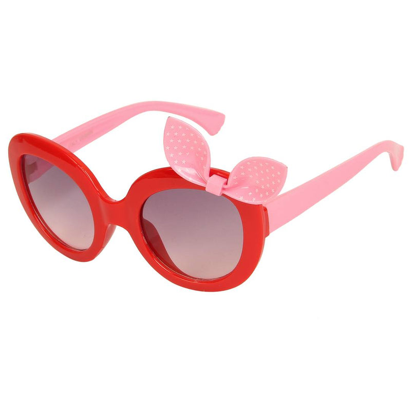 Red Oval Full Rim UV Protected Sunglasses for Girls