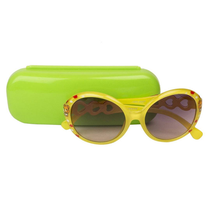 Yellow Round Full Rim UV Protected Sunglasses for Girls