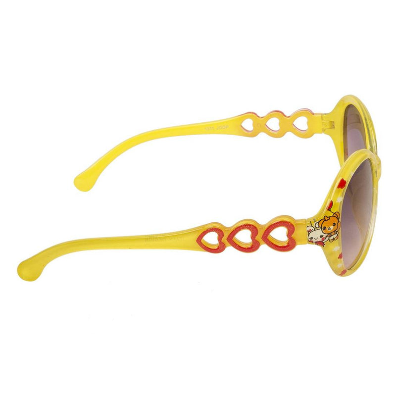 Yellow Round Full Rim UV Protected Sunglasses for Girls