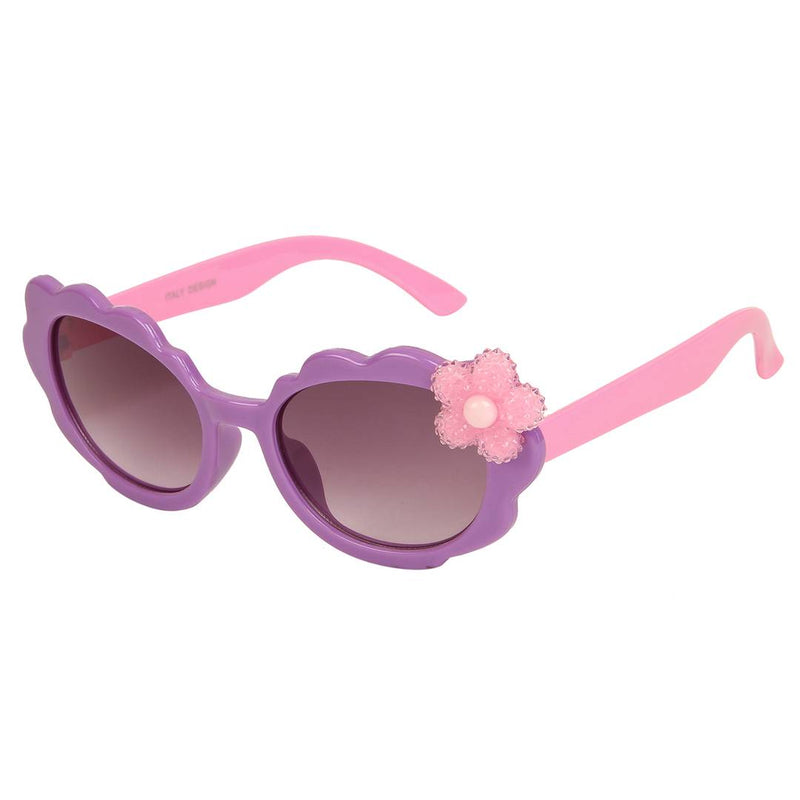 Purple Oval Full Rim UV Protected Sunglasses for Girls