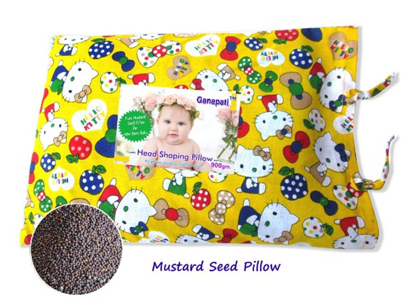 Ganapati Mustard Pillow Head Shaping Pillow Small for New Born Baby (Sarso)