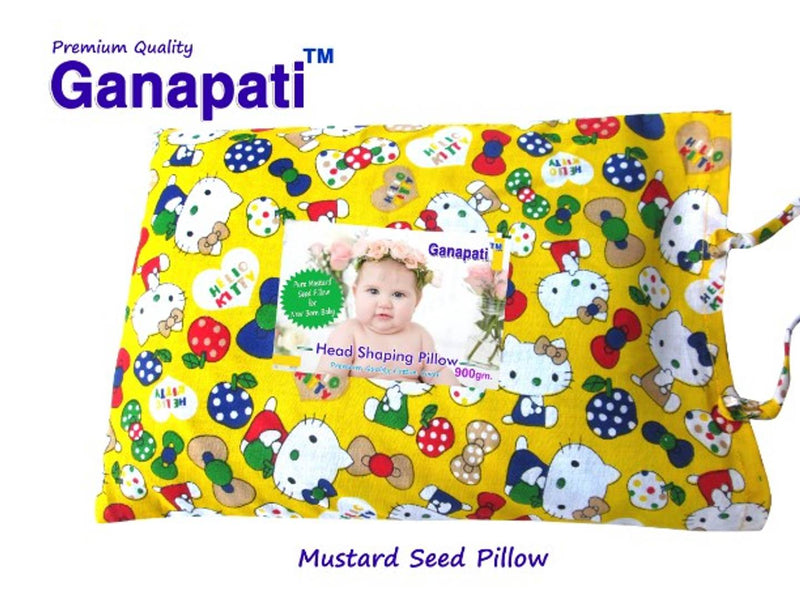 Ganapati Mustard Pillow Head Shaping Pillow Small for New Born Baby (Sarso)