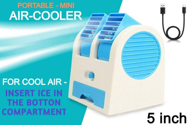Mini USB Fragrance Air Cooling Fan Portable Desktop Dual Blower Bladeless Air Cooler - Assorted Color