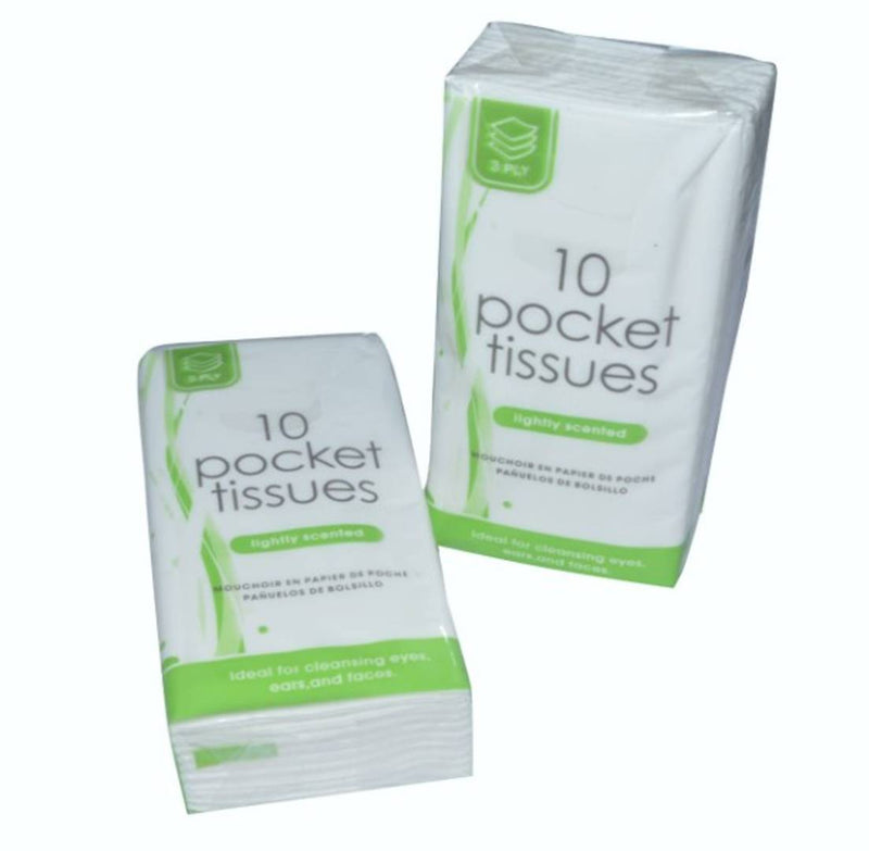 Pack of 2-IMPORTED 3-PLY POCKET SCENTED TISSUE( 10 TISSUES)-Price Incl.Shipping